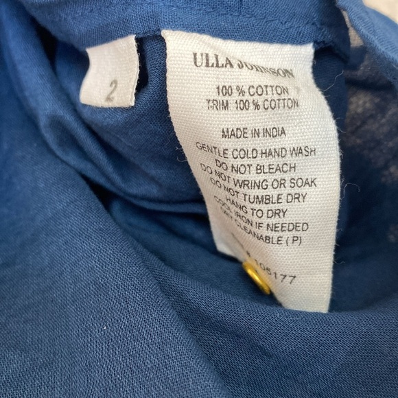 Ulla Johnson Paulette Blue Dress Cotton Size 2 Patterned Floral Ditsy Midi Dress - Picture 17 of 17